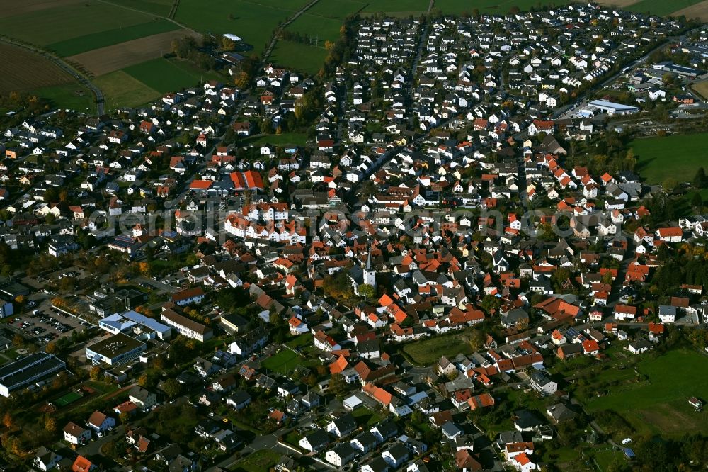 Aerial image Wehrheim - City view on down town in Wehrheim in the state Hesse, Germany