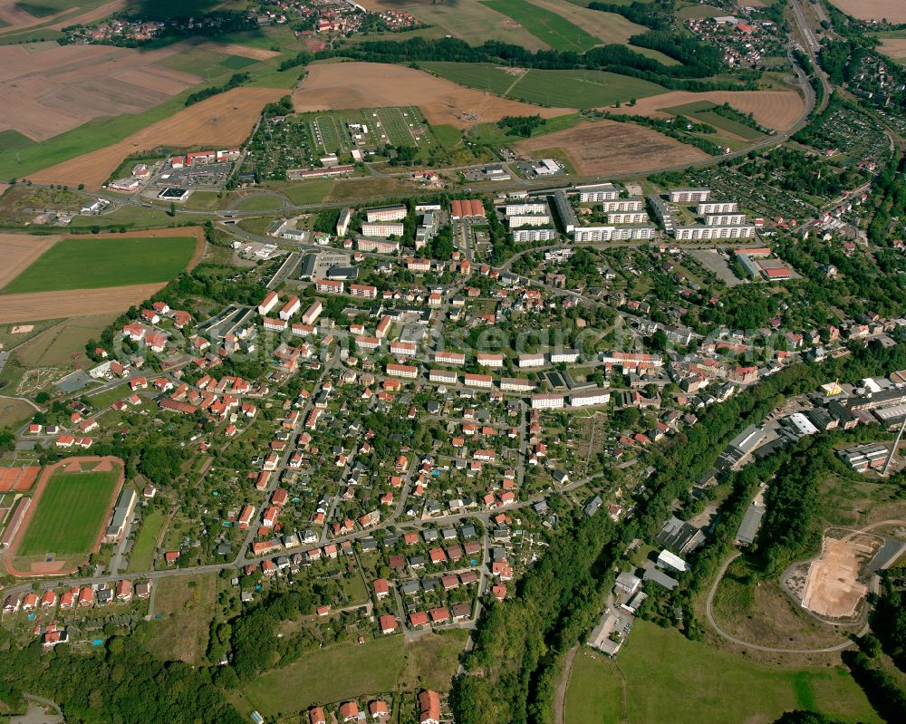 Weida from the bird's eye view: City view on down town in Weida in the state Thuringia, Germany