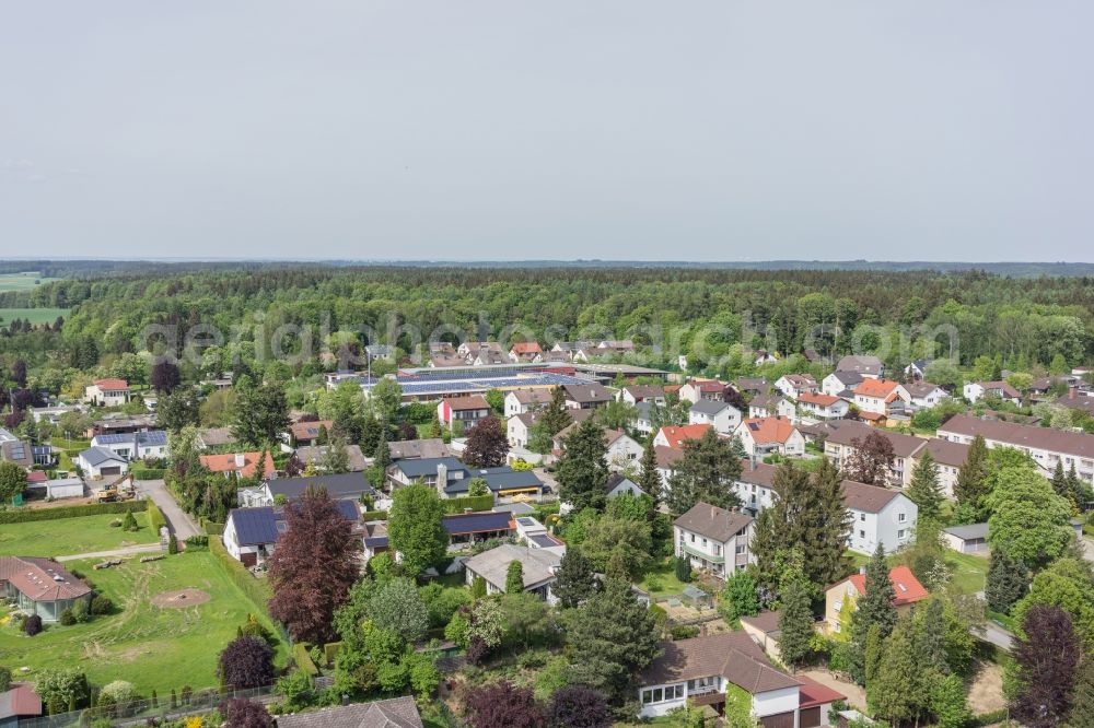 Weißenhorn from above - City view of the city area of in Weissenhorn in the state Bavaria