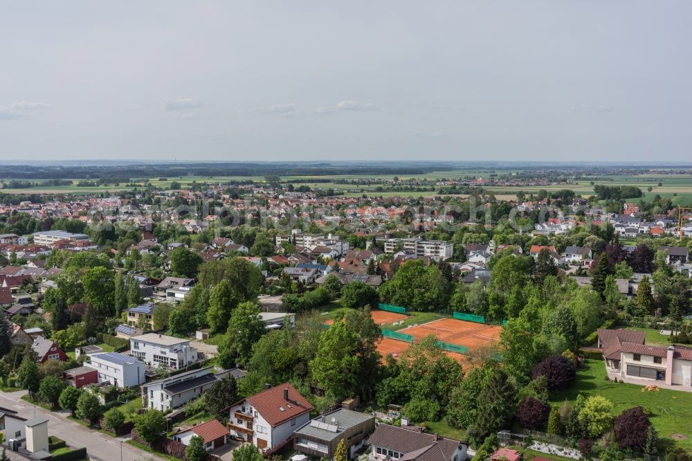 Weißenhorn from the bird's eye view: City view of the city area of in Weissenhorn in the state Bavaria