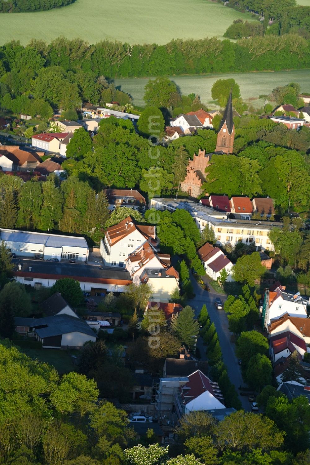 Aerial image Werneuchen - City view of the city area of in Werneuchen in the state Brandenburg, Germany