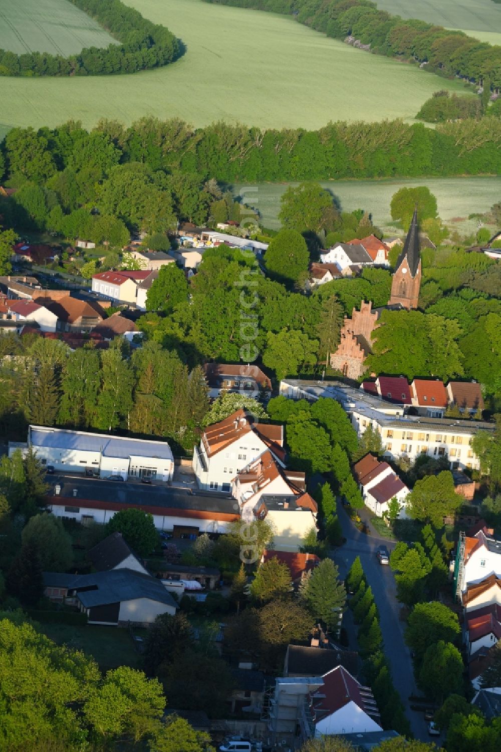 Aerial photograph Werneuchen - City view of the city area of in Werneuchen in the state Brandenburg, Germany