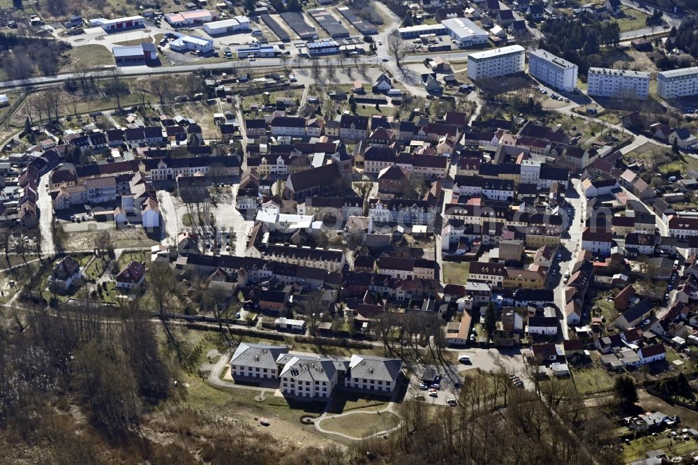 Aerial photograph Wesenberg - City view on down town on Woblitzsee in Wesenberg in the state Mecklenburg - Western Pomerania, Germany