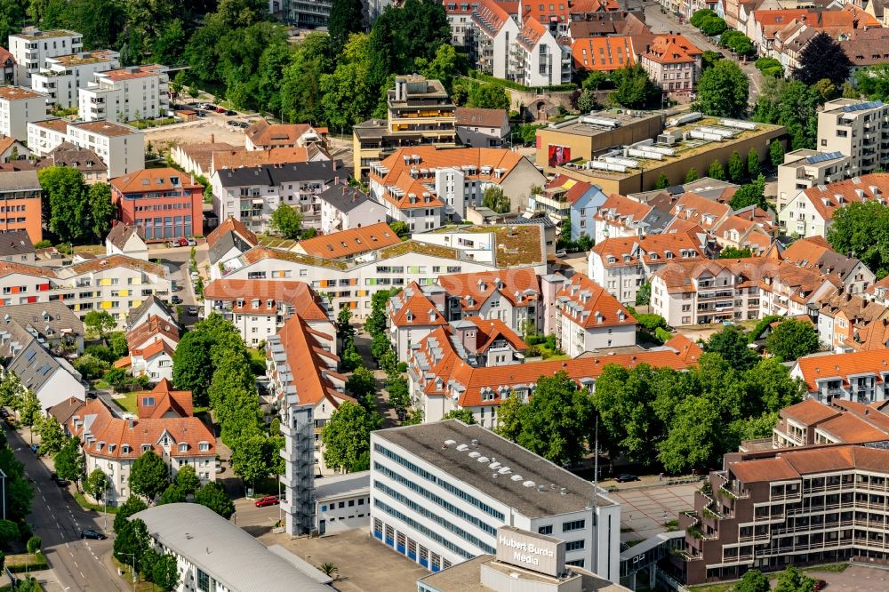 Offenburg from above - City view on down town Im Westen von Offenburg in Offenburg in the state Baden-Wuerttemberg, Germany