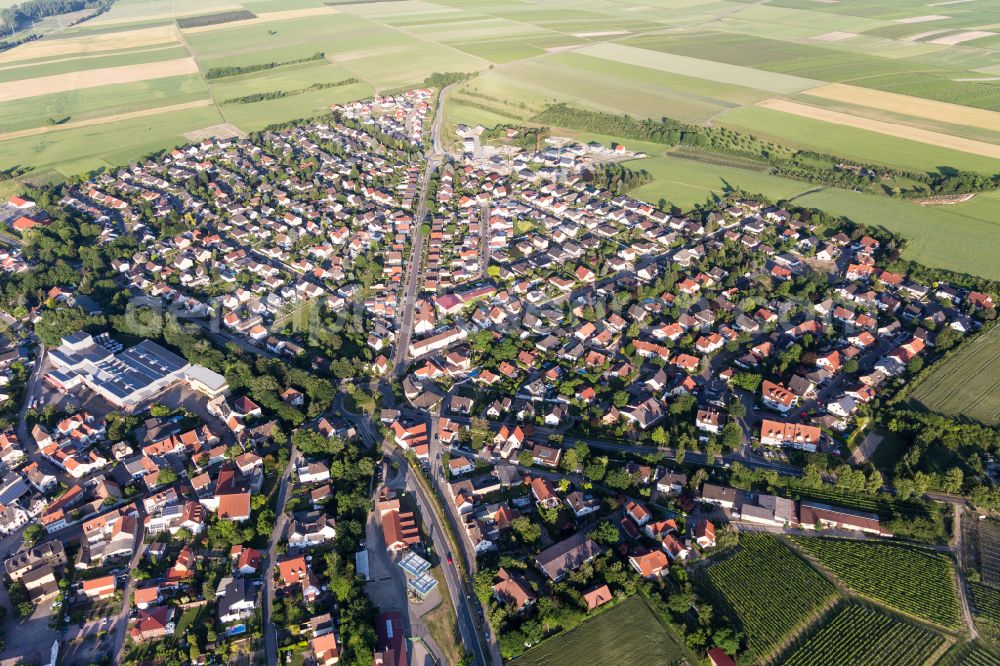 Aerial image Westhofen - City view on down town in Westhofen in the state Rhineland-Palatinate, Germany