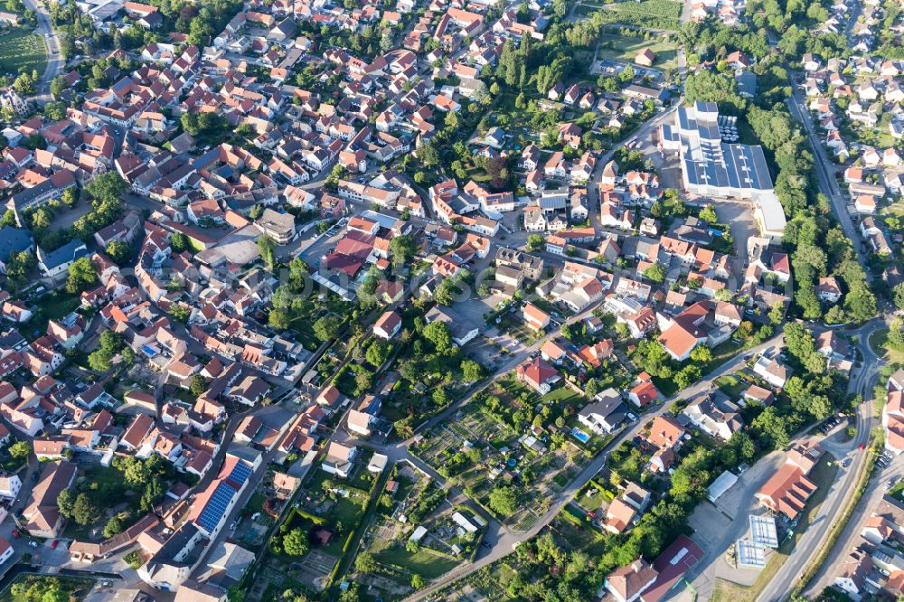 Aerial photograph Westhofen - City view on down town in Westhofen in the state Rhineland-Palatinate, Germany