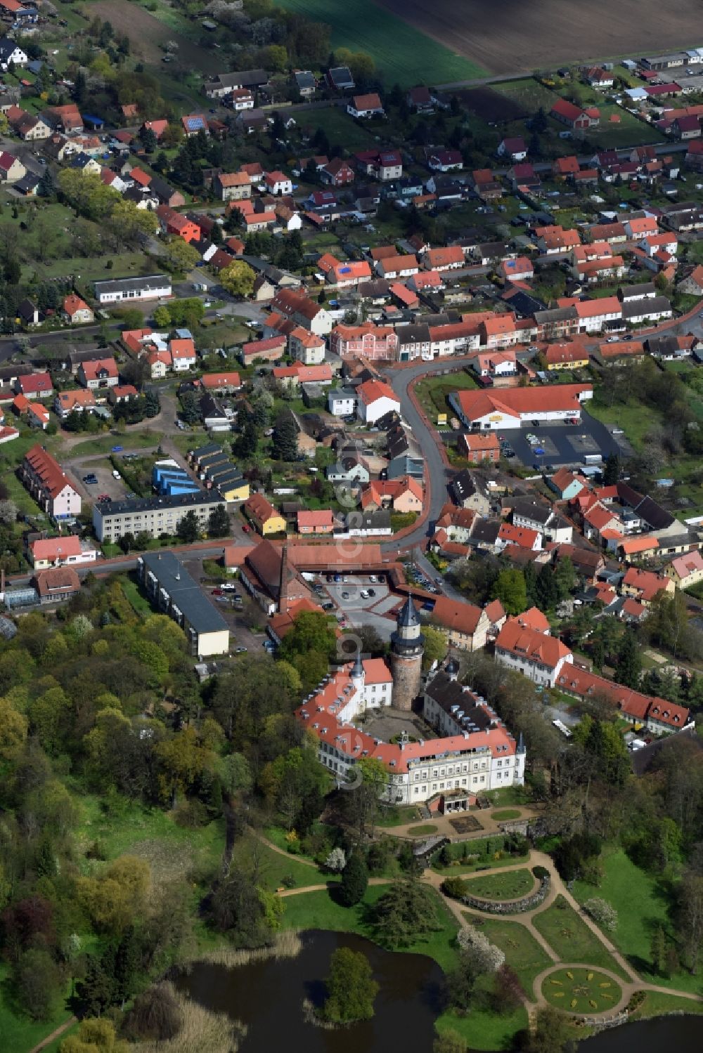 Wiesenburg/Mark from the bird's eye view: City view of the city area of in Wiesenburg/Mark in the state Brandenburg