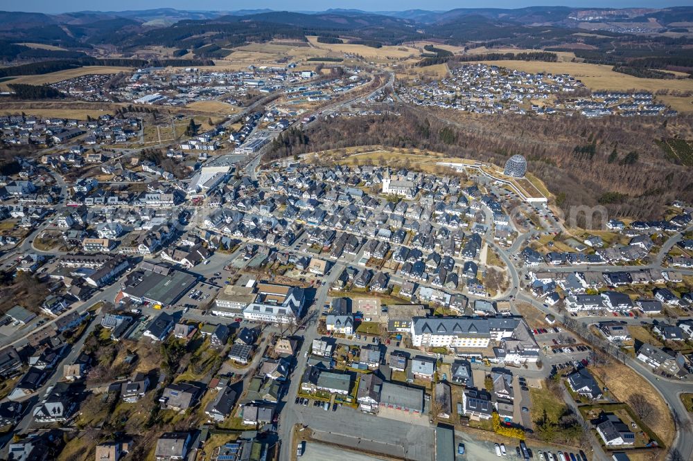 Winterberg from the bird's eye view: city view on down town in Winterberg in the state North Rhine-Westphalia, Germany