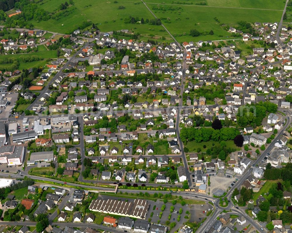 Aerial photograph Wirges - City view from the center of in Wirges in the state Rhineland-Palatinate