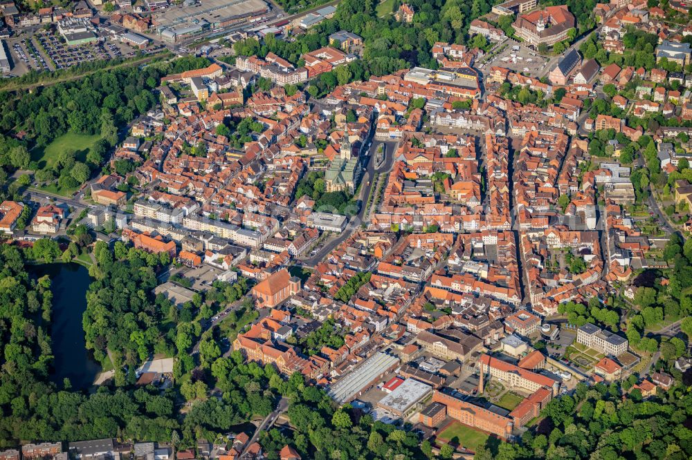 Wolfenbüttel from above - City view on down town of Wolfenbuettel in the state Lower Saxony, Germany