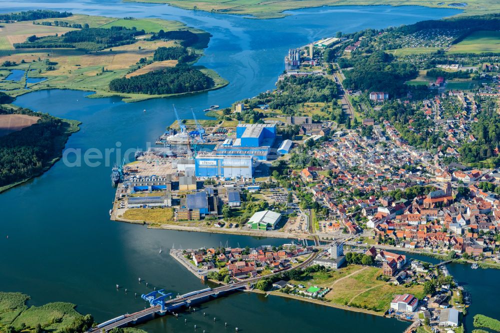 Aerial photograph Wolgast - City view of the city area of in Wolgast in the state Mecklenburg - Western Pomerania