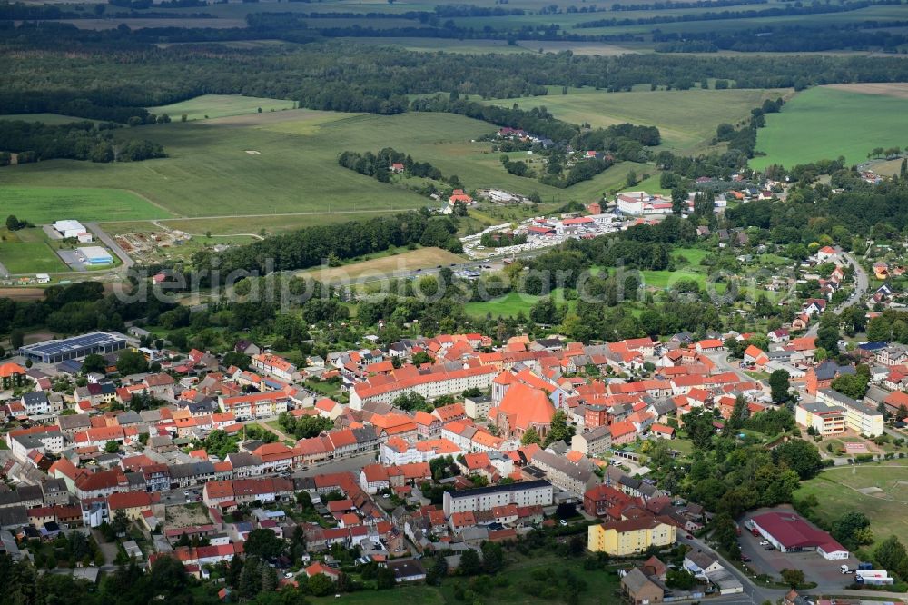 Wusterhausen/Dosse from above - City view on down town in Wusterhausen/Dosse in the state Brandenburg, Germany