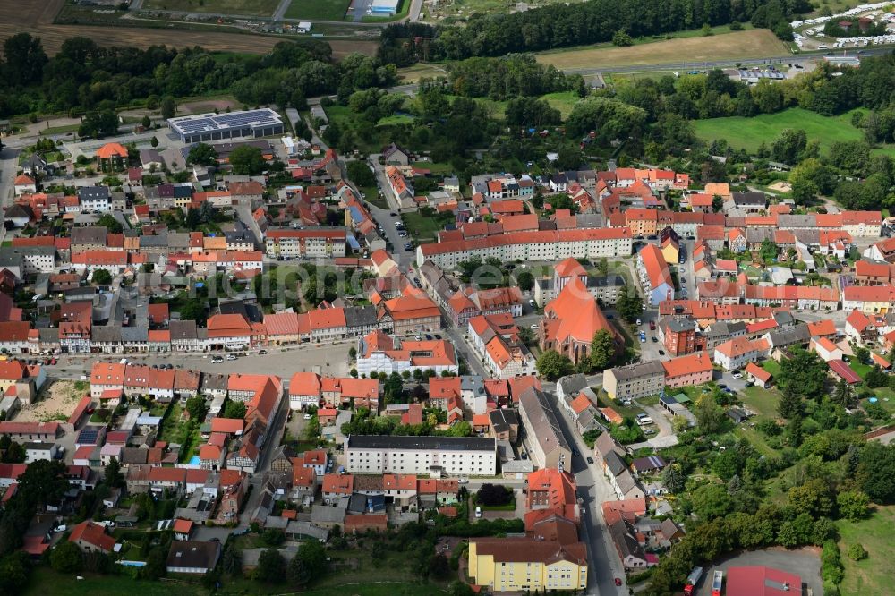 Wusterhausen/Dosse from the bird's eye view: City view on down town in Wusterhausen/Dosse in the state Brandenburg, Germany