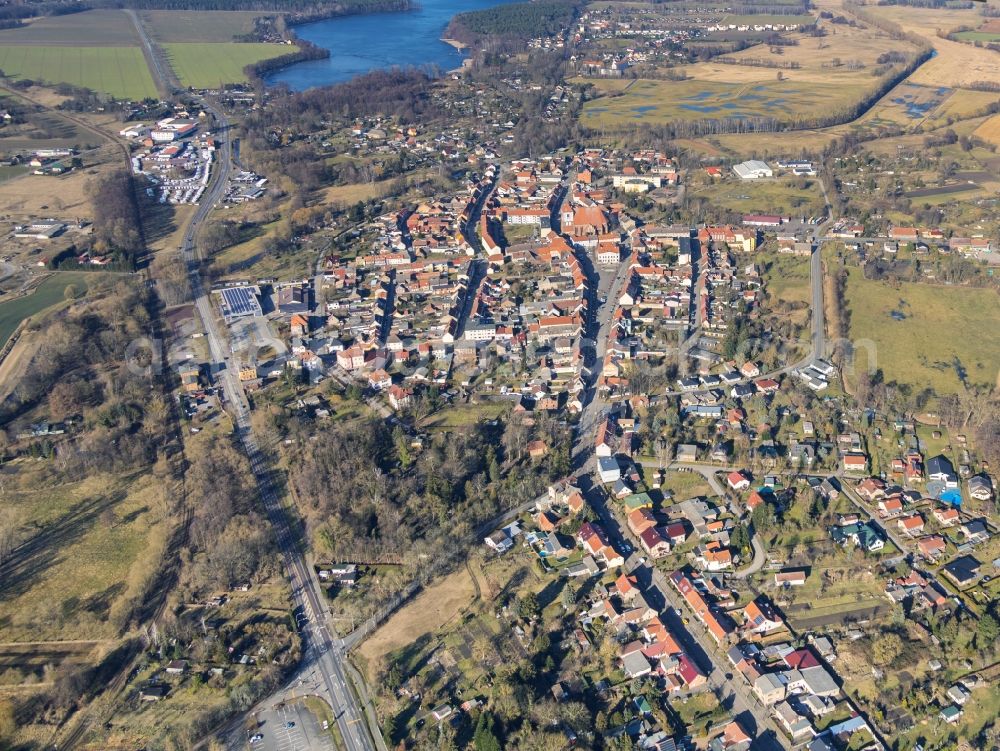 Aerial image Wusterhausen/Dosse - City view on down town in Wusterhausen/Dosse in the state Brandenburg, Germany