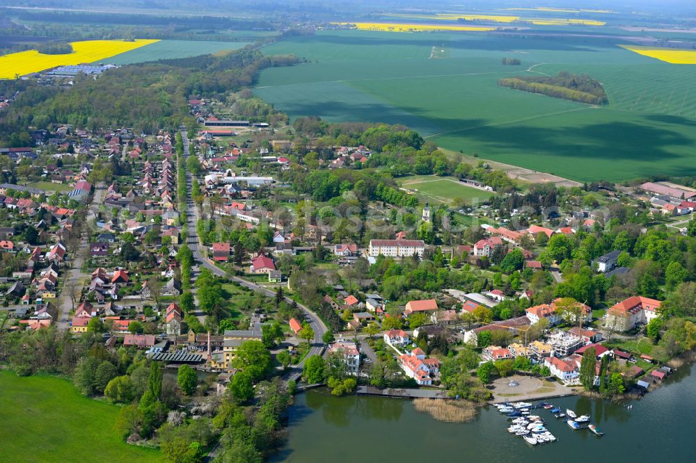 Wustrau-Altfriesack from above - City view on down town in Wustrau-Altfriesack in the state Brandenburg, Germany