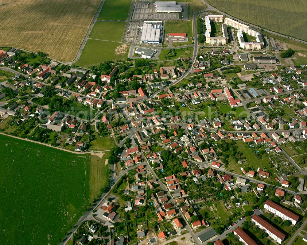 Aerial photograph Zeithain - City view on down town in Zeithain in the state Saxony, Germany