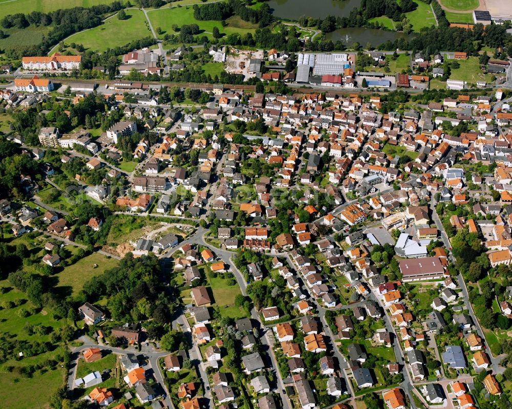 Aerial image Zell - City view on down town in Zell in the state Hesse, Germany