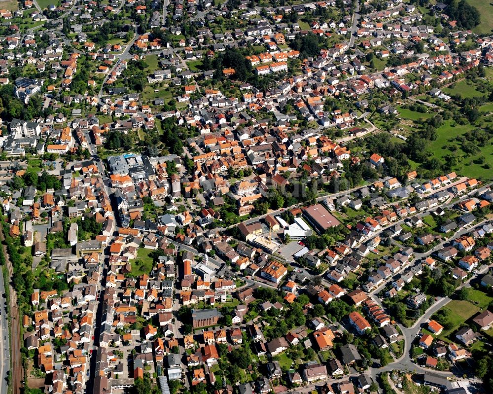 Aerial photograph Zell - City view on down town in Zell in the state Hesse, Germany