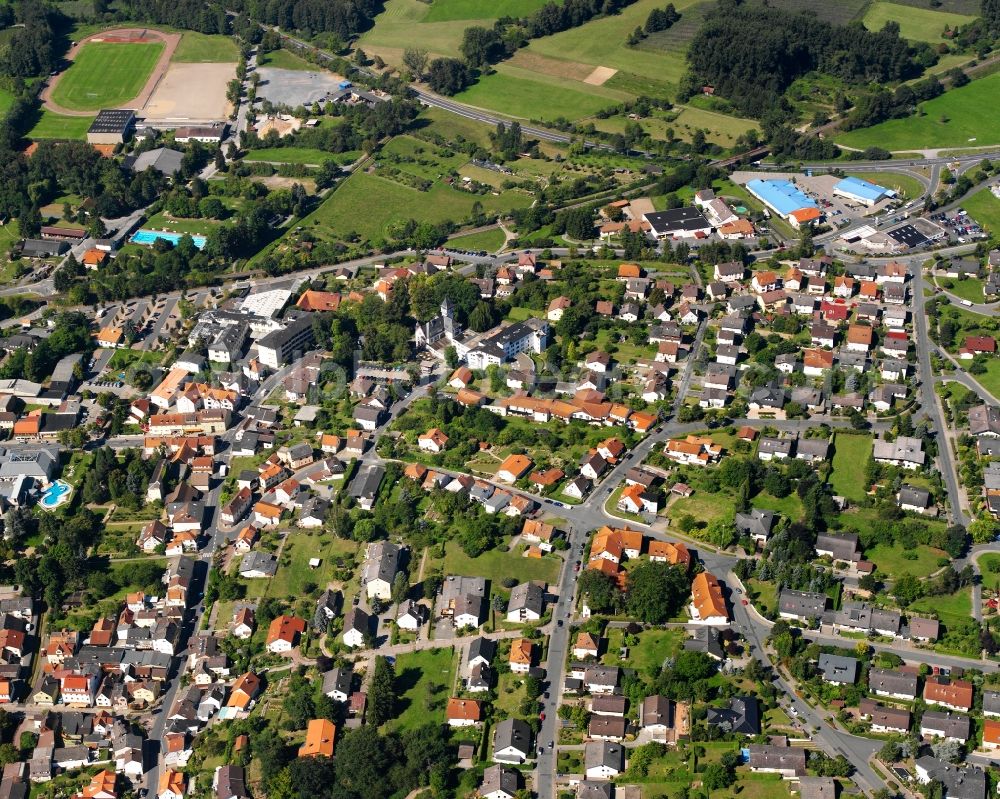 Zell from the bird's eye view: City view on down town in Zell in the state Hesse, Germany