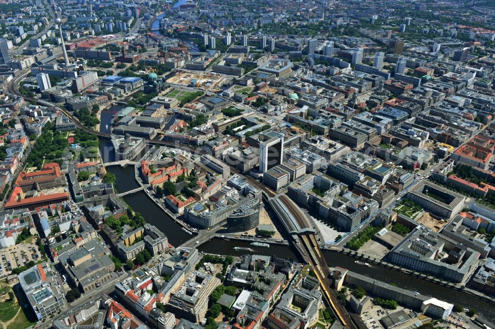 Berlin Mitte from above - Cityscape downtown area in the center of East Berlin Mitte