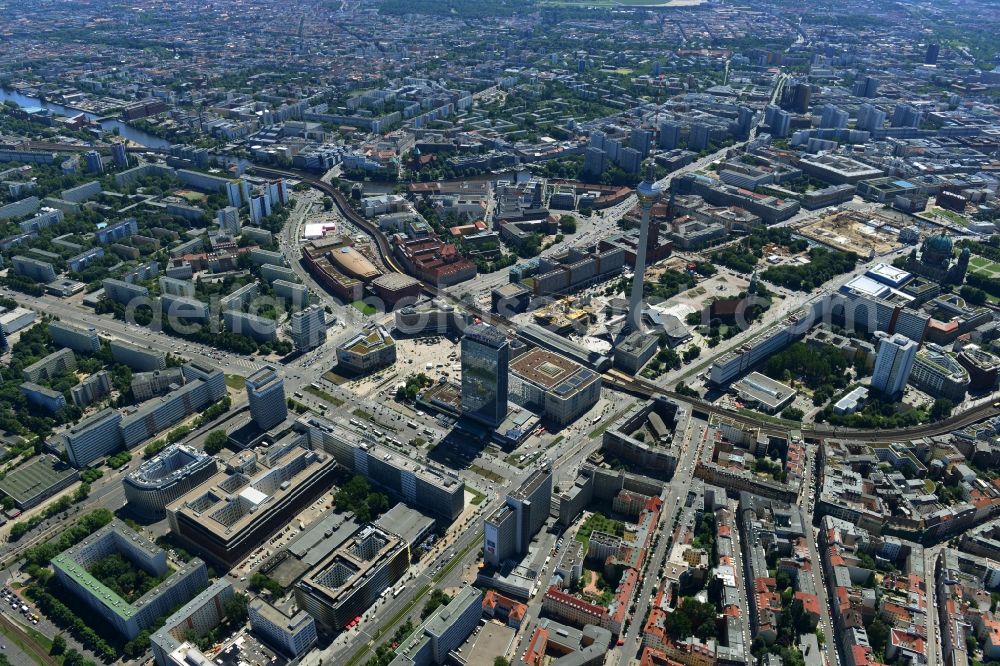 Berlin Mitte from the bird's eye view: Cityscape downtown area in the center of East Berlin Mitte