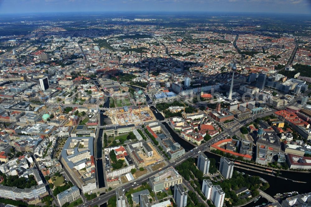 Berlin Mitte from above - Cityscape downtown area in the center of East Berlin Mitte