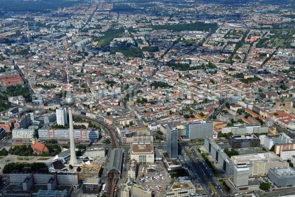 Berlin Mitte from above - Cityscape downtown area in the center of East Berlin Mitte