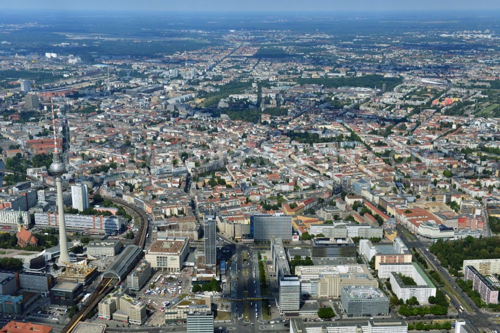 Berlin Mitte from the bird's eye view: Cityscape downtown area in the center of East Berlin Mitte