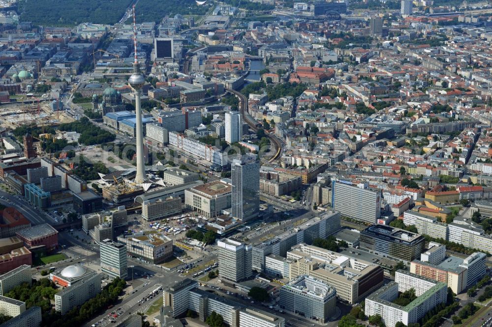 Berlin Mitte from above - Cityscape downtown area in the center of East Berlin Mitte