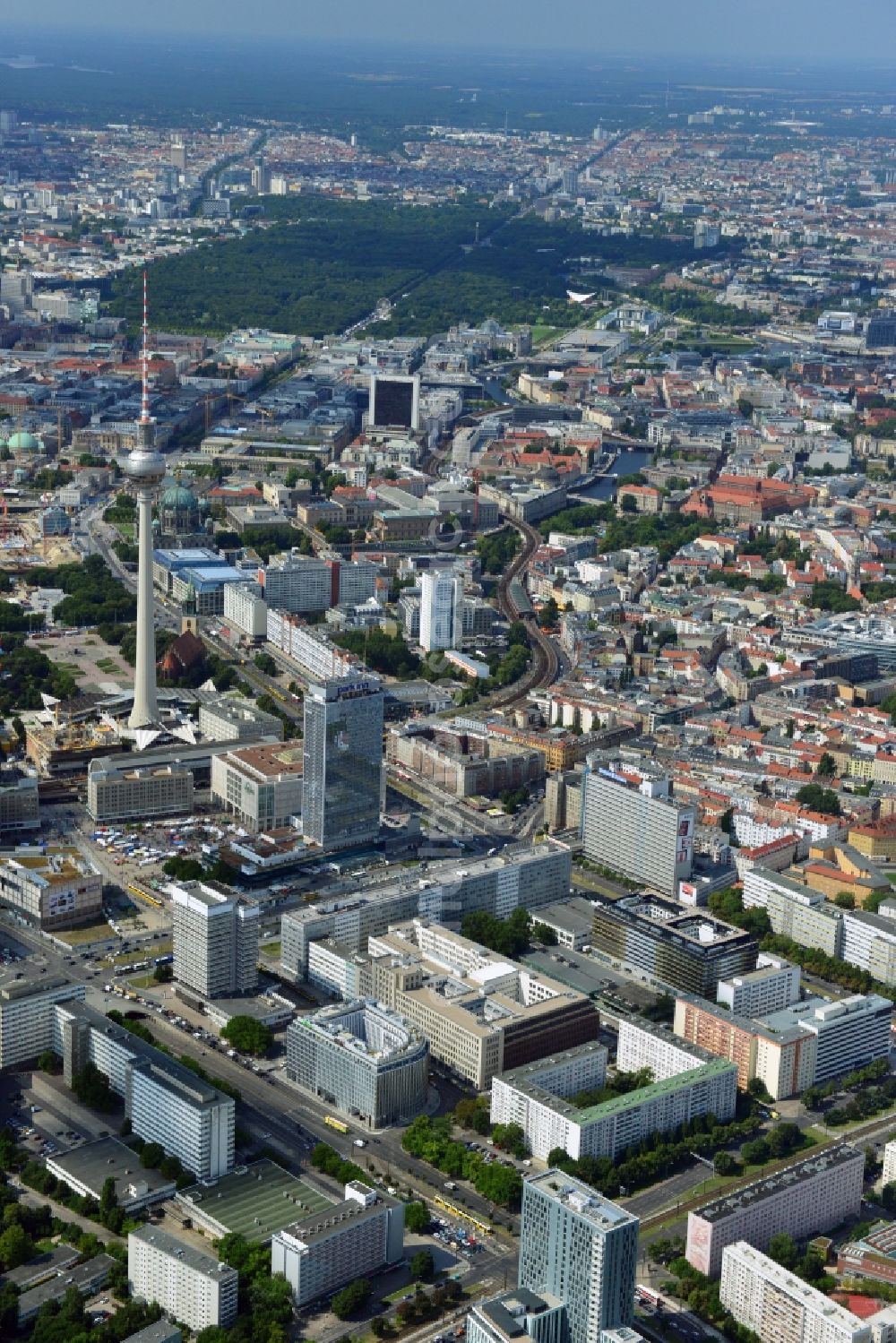 Berlin Mitte from the bird's eye view: Cityscape downtown area in the center of East Berlin Mitte