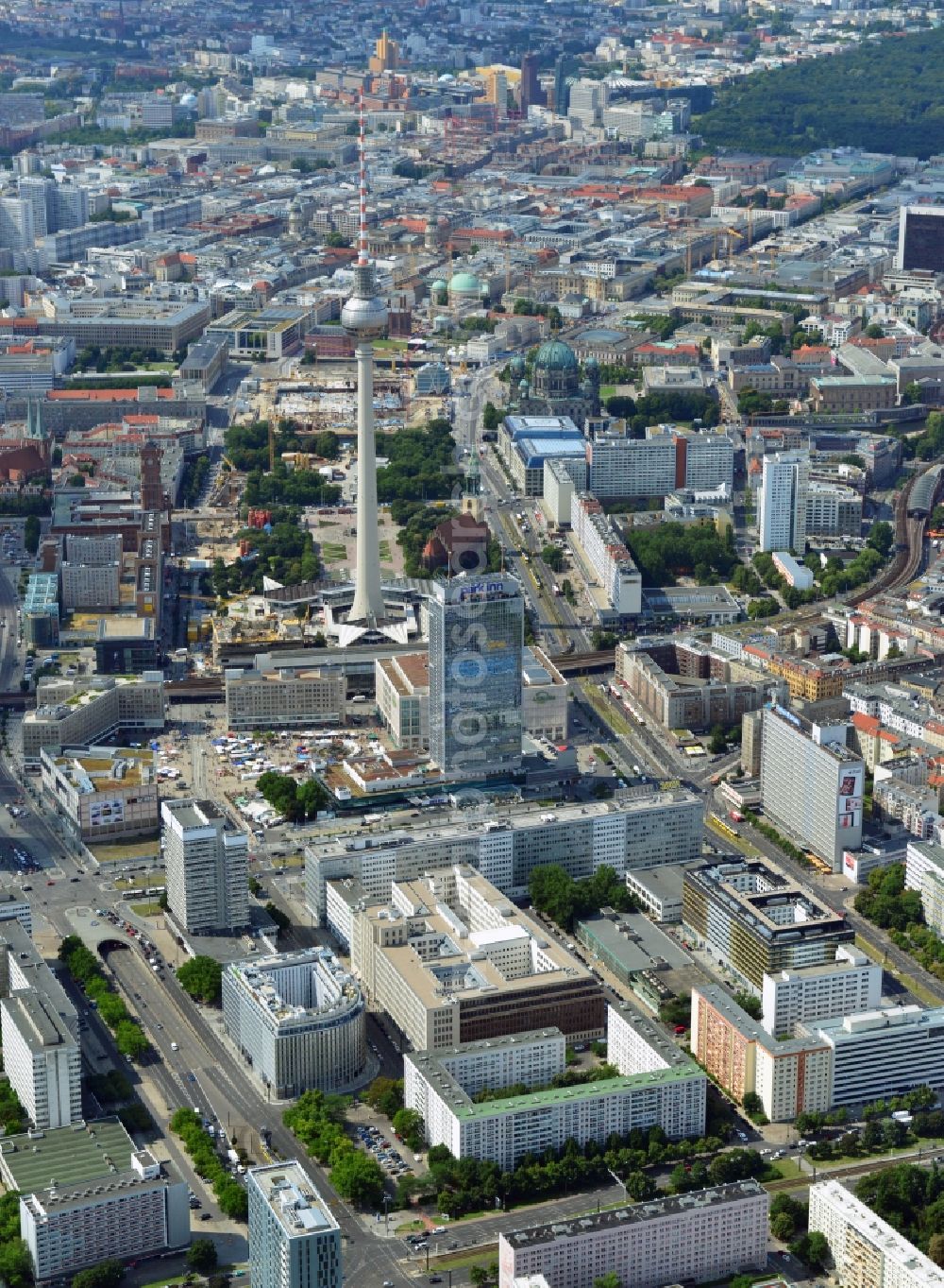 Aerial photograph Berlin Mitte - Cityscape downtown area in the center of East Berlin Mitte