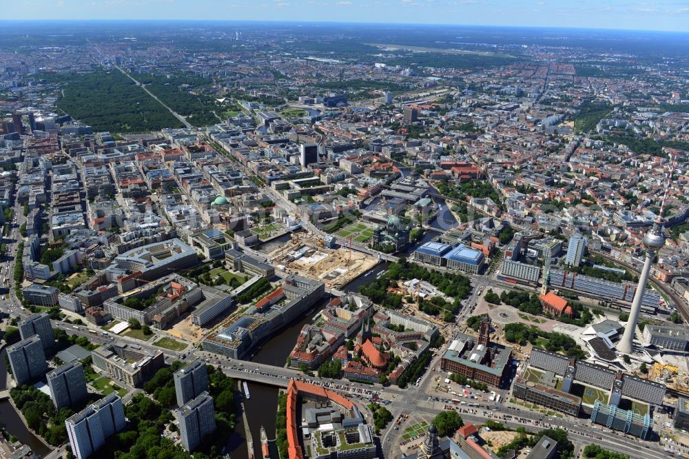 Berlin Mitte from above - Cityscape downtown area in the center of East Berlin