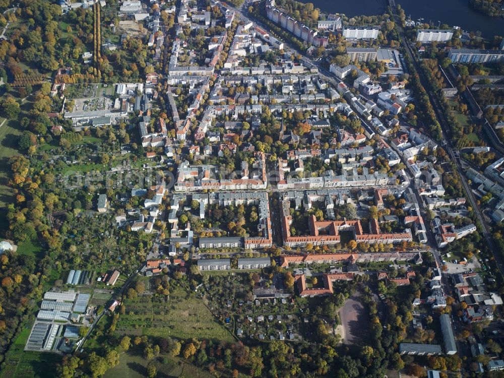 Potsdam from the bird's eye view: City view of the inner-city area of Potsdam in the state Brandenburg