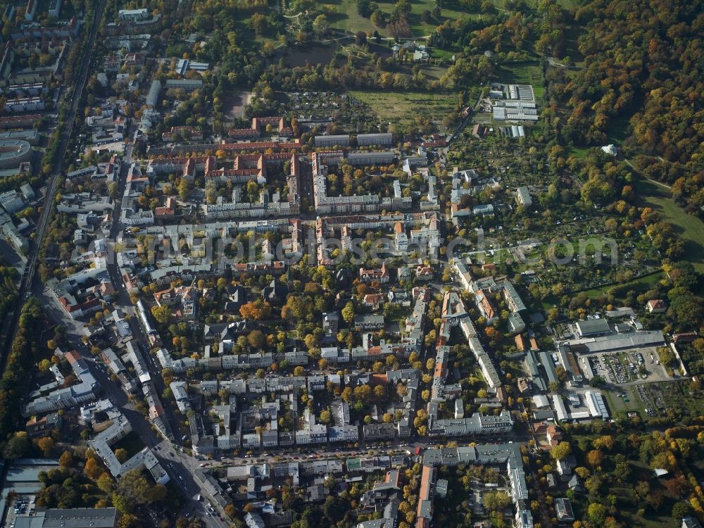 Potsdam from the bird's eye view: City view of the inner-city area of Potsdam in the state Brandenburg