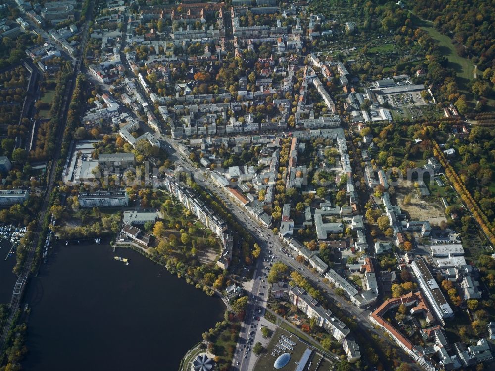 Aerial image Potsdam - City view of the inner-city area of Potsdam in the state Brandenburg