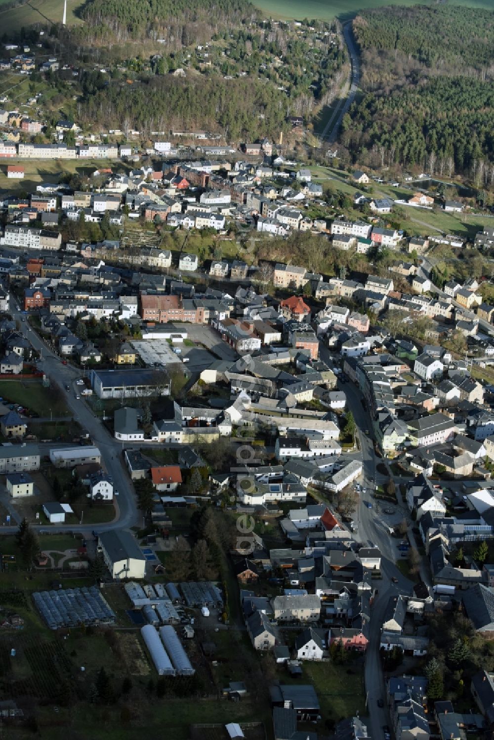 Zeulenroda-Triebes from above - City view of the city area of in Zeulenroda-Triebes in the state Thuringia