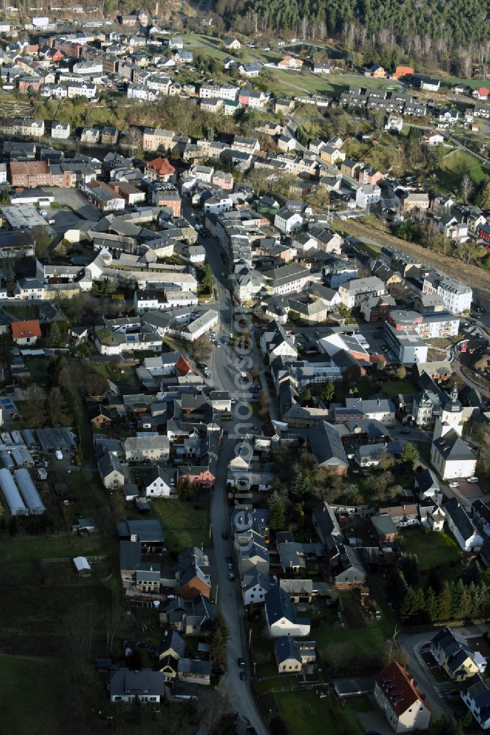 Zeulenroda-Triebes from the bird's eye view: City view of the city area of in Zeulenroda-Triebes in the state Thuringia