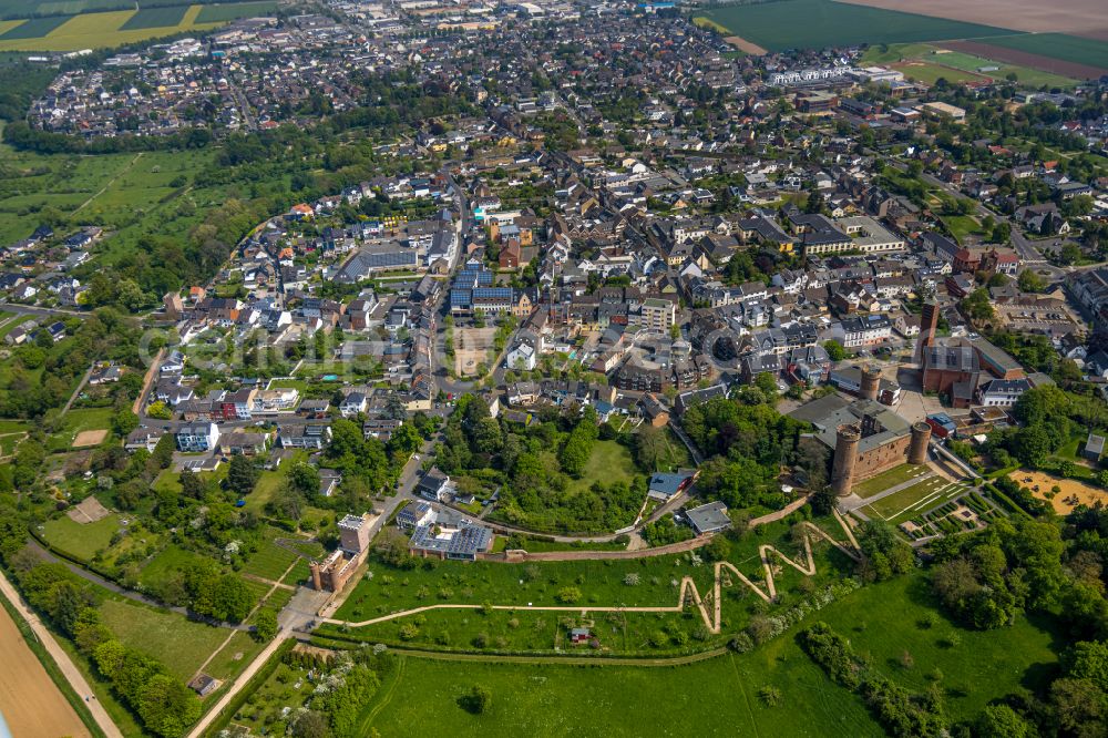 Zülpich from above - City view on down town in Zuelpich in the state North Rhine-Westphalia, Germany