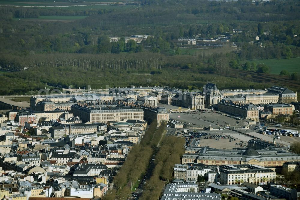 Versailles from above - City view of downtown area on Avenue de Sceaux in Versailles in Ile-de-France, France