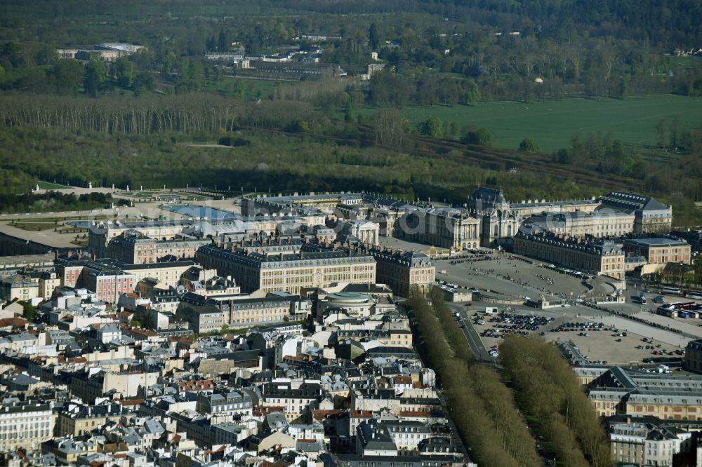 Versailles from above - City view of downtown area on Avenue de Sceaux in Versailles in Ile-de-France, France