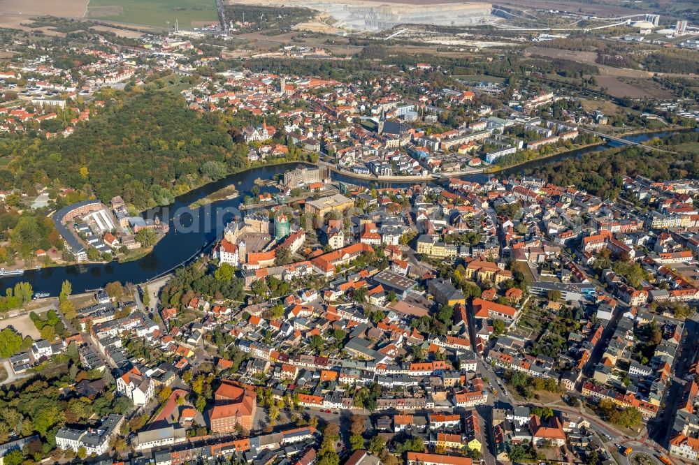 Aerial image Bernburg (Saale) - City view of downtown area in Bernburg (Saale) in the state Saxony-Anhalt, Germany