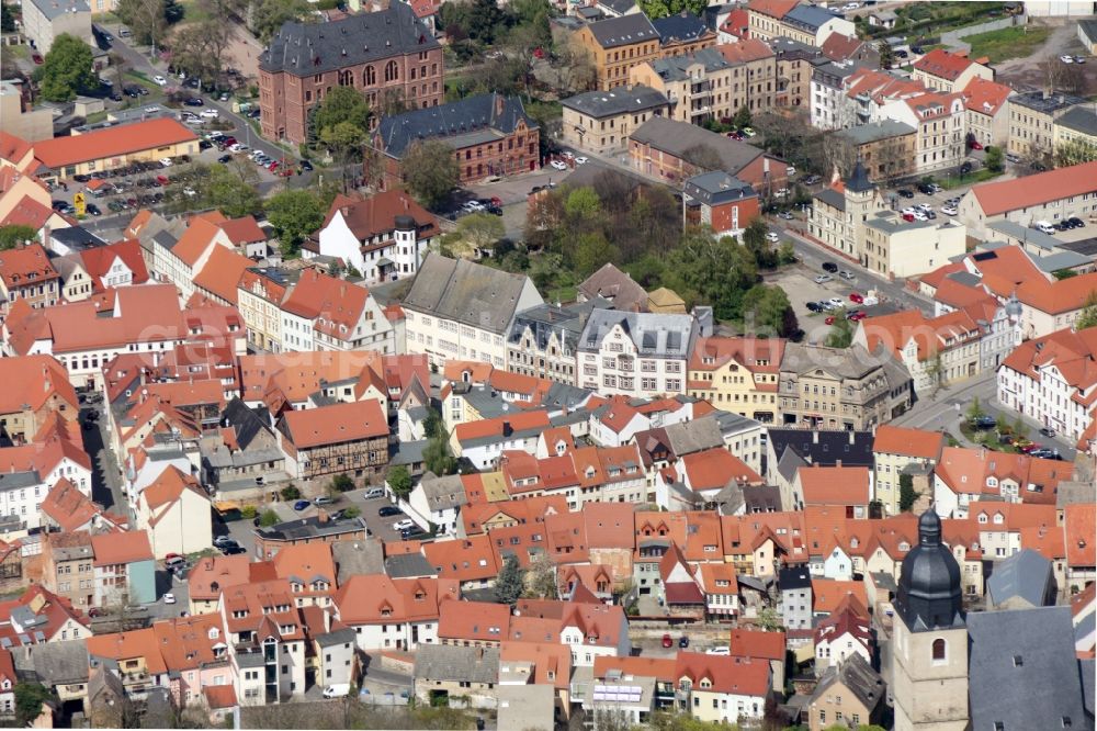 Lutherstadt Eisleben from above - City view of downtown area Eisleben in the district Osterhausen in Lutherstadt Eisleben in the state Saxony-Anhalt