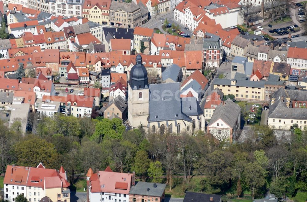 Lutherstadt Eisleben from the bird's eye view: City view of downtown area Eisleben in the district Osterhausen in Lutherstadt Eisleben in the state Saxony-Anhalt