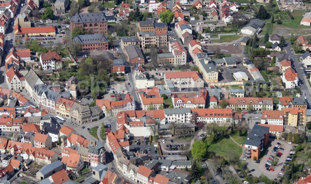 Aerial photograph Lutherstadt Eisleben - City view of downtown area Eisleben in the district Osterhausen in Lutherstadt Eisleben in the state Saxony-Anhalt