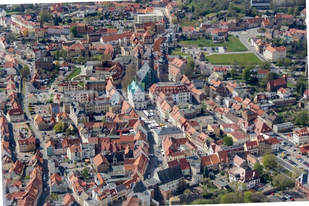 Lutherstadt Eisleben from the bird's eye view: City view of downtown area Eisleben in the district Osterhausen in Lutherstadt Eisleben in the state Saxony-Anhalt