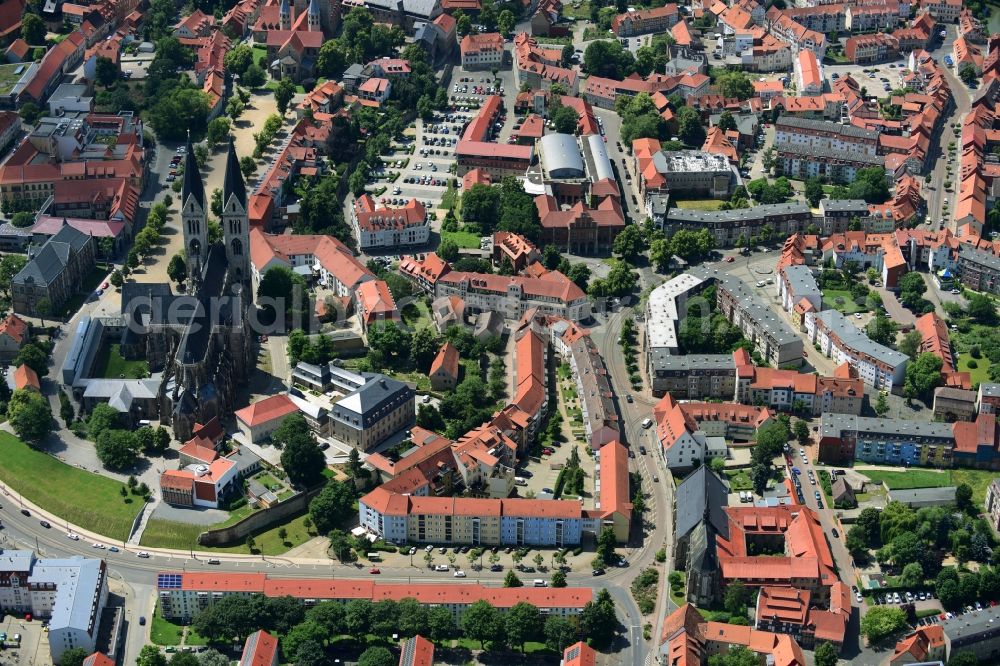 Halberstadt from above - City view of downtown area Dominikanerstrasse - Hoher Weg - Lichtengraben in Halberstadt in the state Saxony-Anhalt