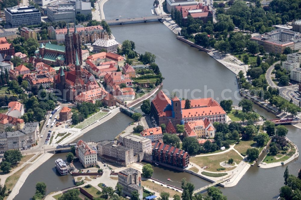 Wroclaw Breslau from the bird's eye view: City view of downtown area Breslau in Wroclaw Breslau in Lower Silesia, Poland