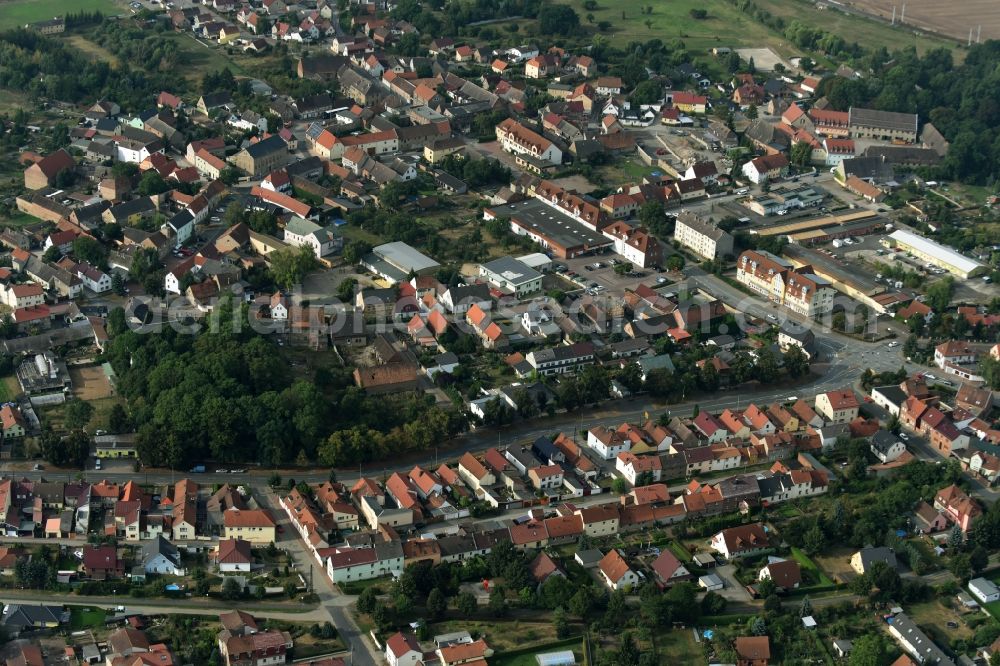 Aerial image Oberröblingen - City view of downtown area aloung the Allstedter Strasse in Oberroeblingen in the state Saxony-Anhalt