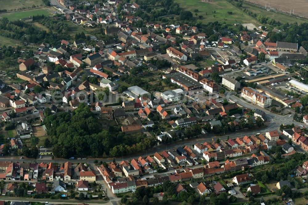 Aerial photograph Oberröblingen - City view of downtown area aloung the Allstedter Strasse in Oberroeblingen in the state Saxony-Anhalt