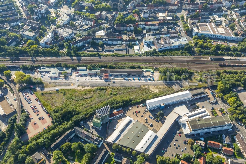 Aerial photograph Bochum - City view of downtown area along the Bessemerstrasse in Bochum in the state North Rhine-Westphalia, Germany